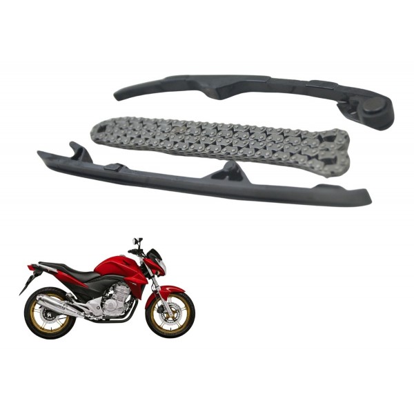 Kit Guia Tensor Corrente Comando Honda Cb 300 R 09-12 Orig