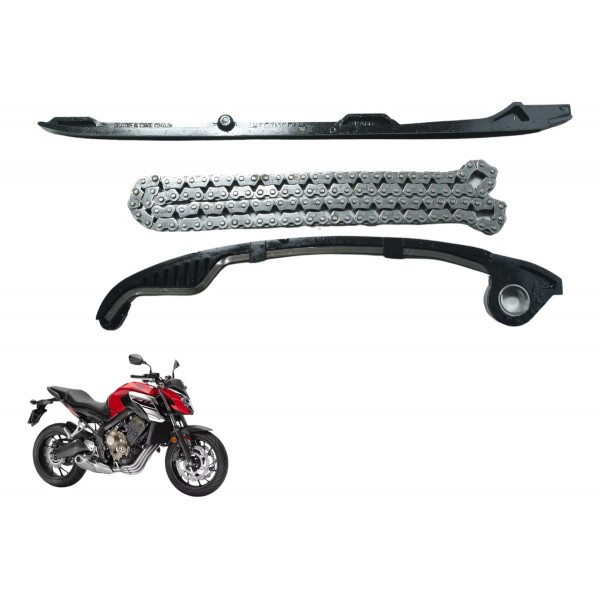 Kit Guia Tensor Corrente Comando Honda Cb 650f 18-21 Orig