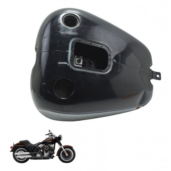 Tanque C/ Detalhes Harley Softail Fat Boy Flstf 11-15 Orig