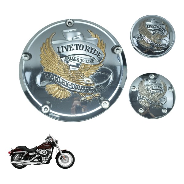 Kit Tampa Tanque Inspeção Harley Dyna Super Glide Fxdc 08-11